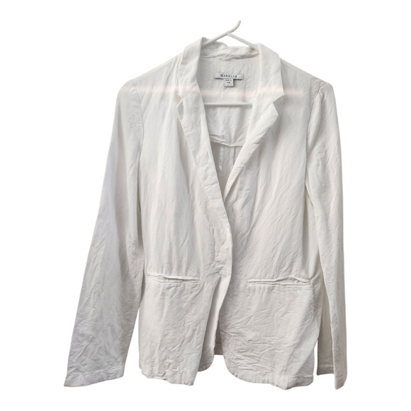 MARELLA Light Blazer White Linen Minimalist Preppy Quiet Luxury Career Office - Picture 1 of 7